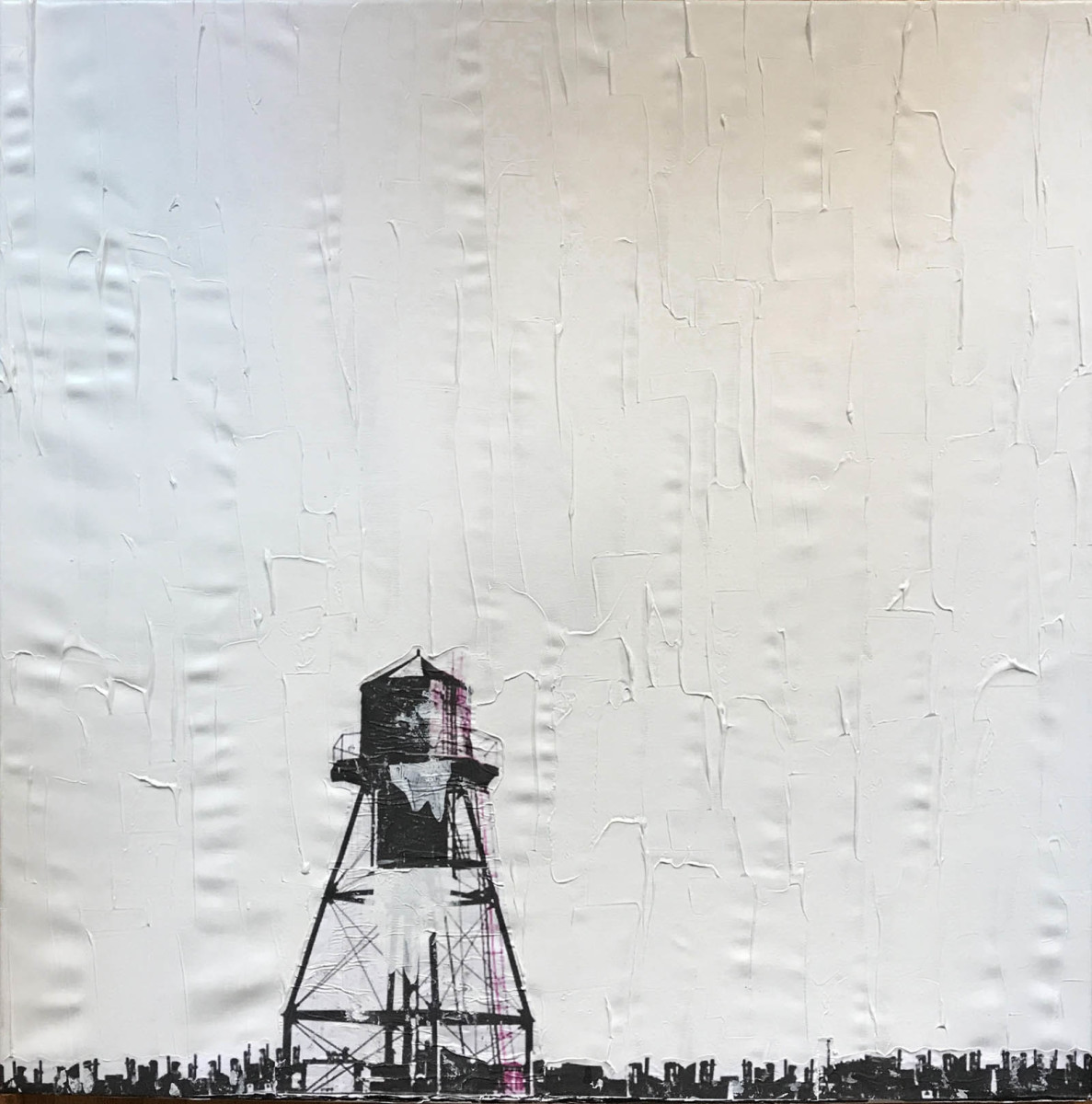 Water Tower on White by Tina Psoinos 