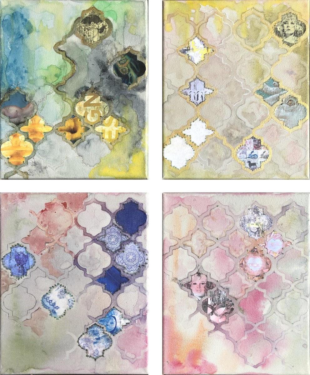 Moroccan Flare Green, Yellow, Purple & Pink by Tina Psoinos 