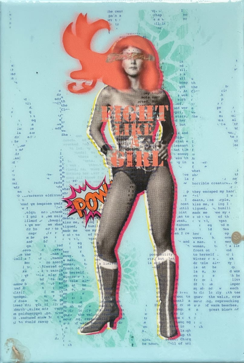 Wonder Woman 12x8_Coral on Turquoise by Tina Psoinos 