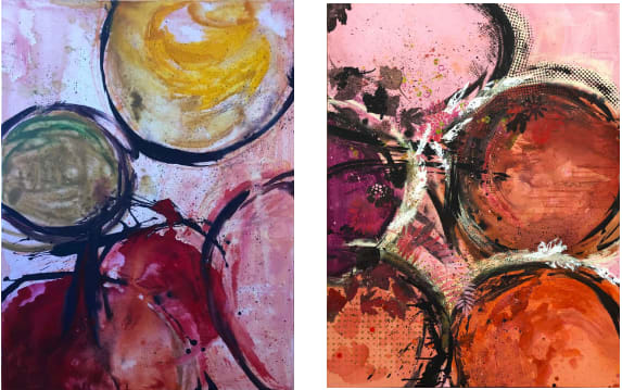 Fall Impressions Ochre & Fall in Love Pink Pumpkin by Tina Psoinos  Image: Fall Impressions Ochre & Fall in Love Pink Pumpkin