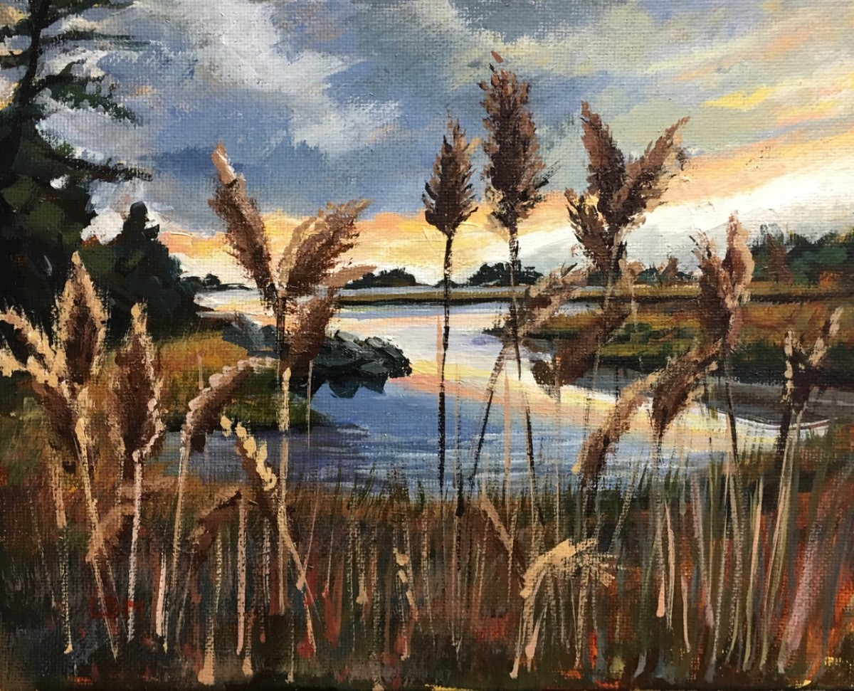 Cattails at the Creek by Linda S. Marino 