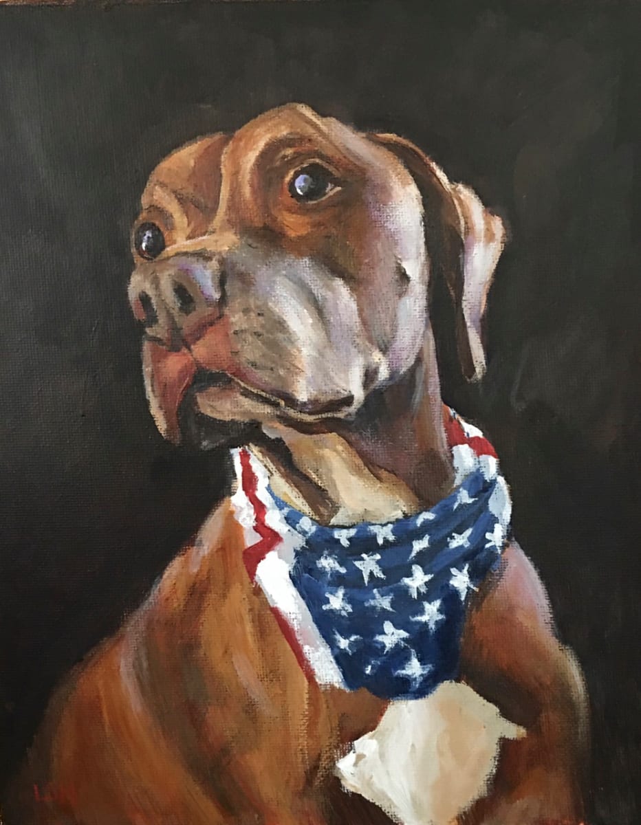 Max - Dog Portrait for Jim by Linda S. Marino 