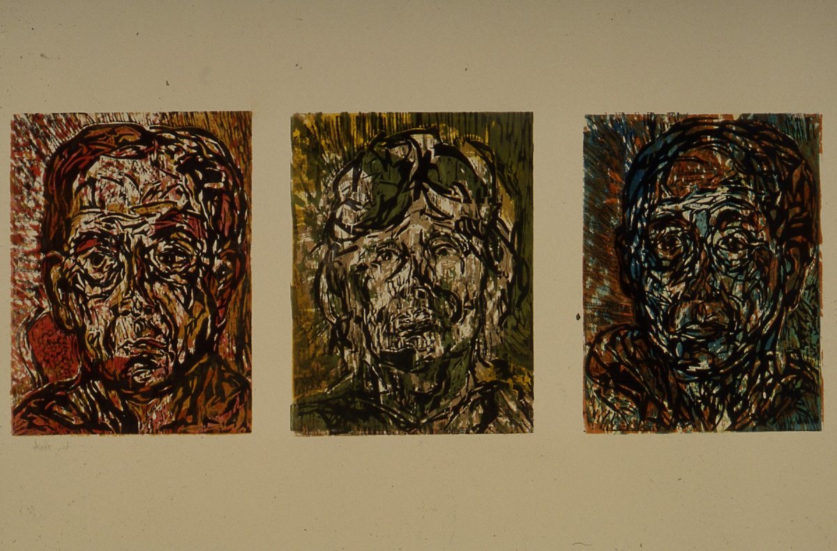 Three Wood Block Prints II by Anne Labovitz 