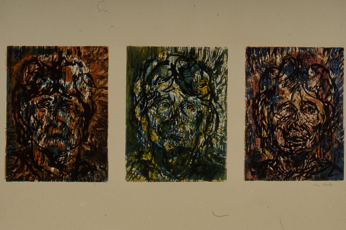 Three Wood Block Prints III by Anne Labovitz 