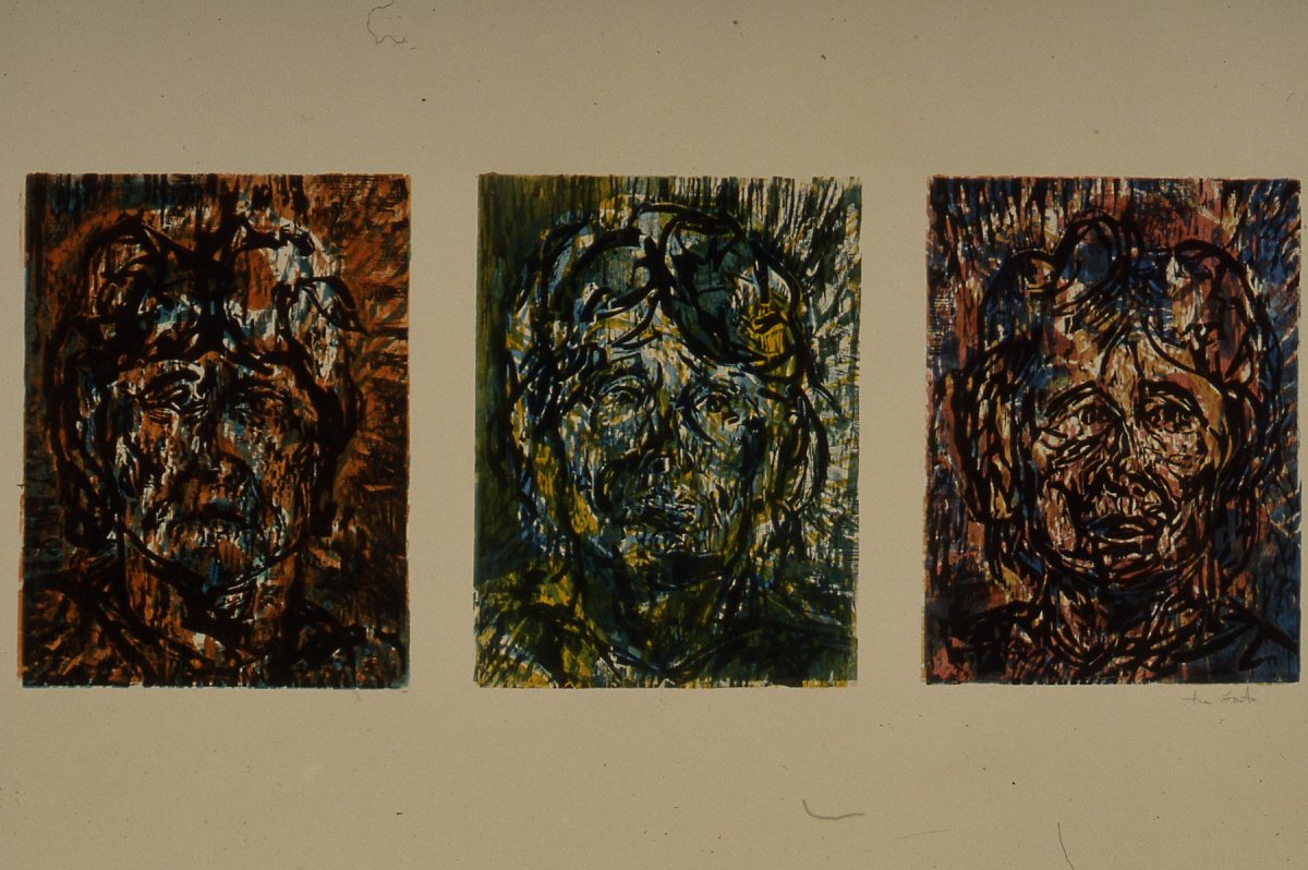 Three Wood Block Prints III by Anne Labovitz 