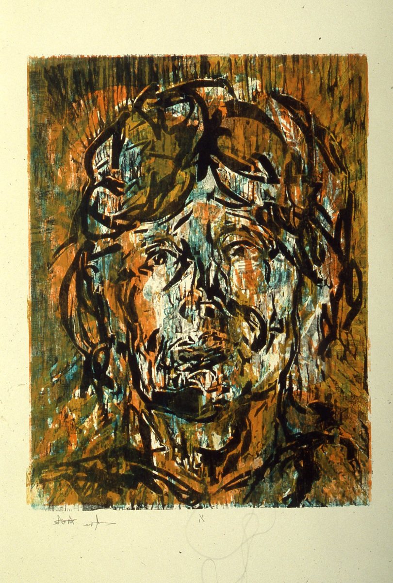 Untitled Wood Block Print VIII, Mom by Anne Labovitz 