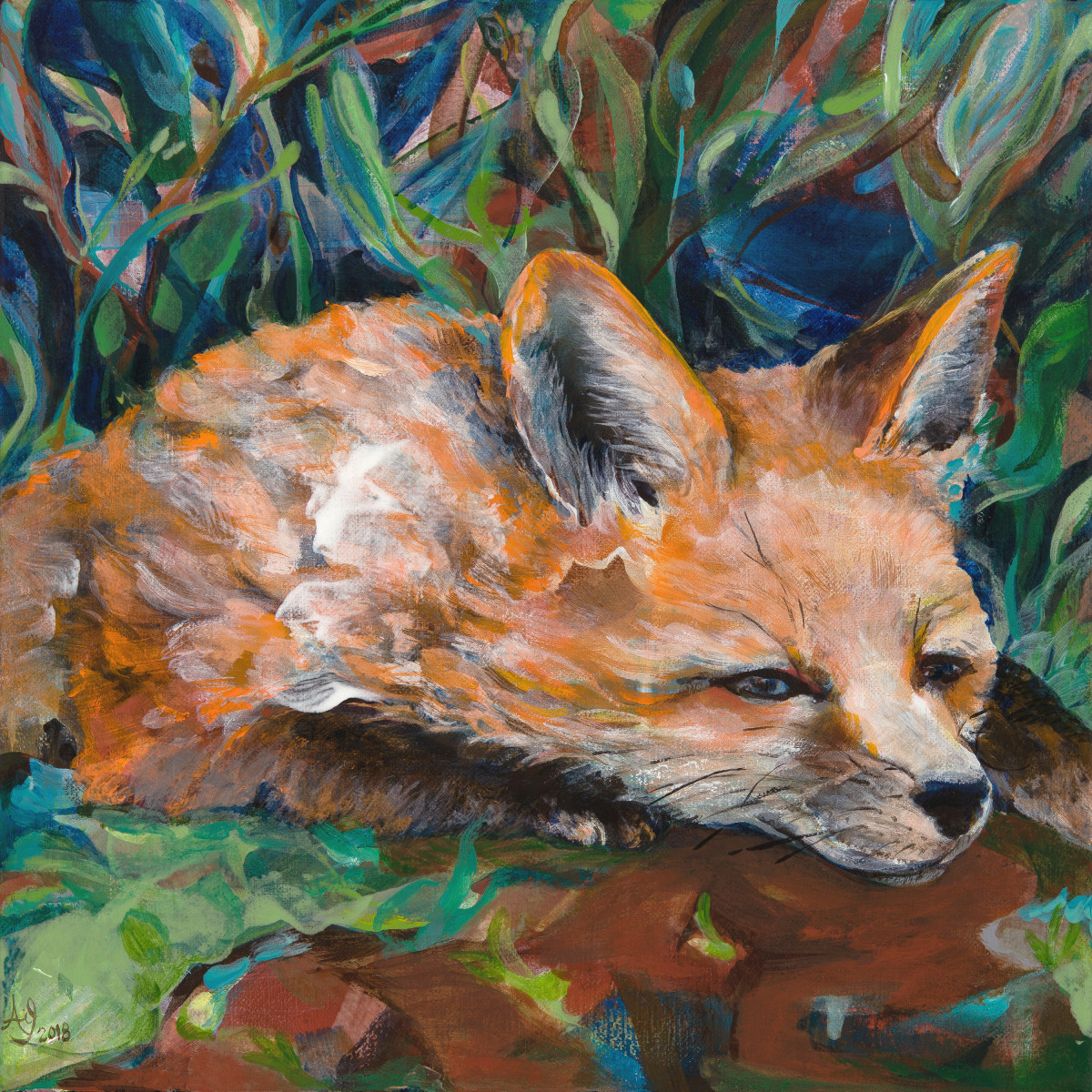 Resting Fox by Anna Iris Graham 