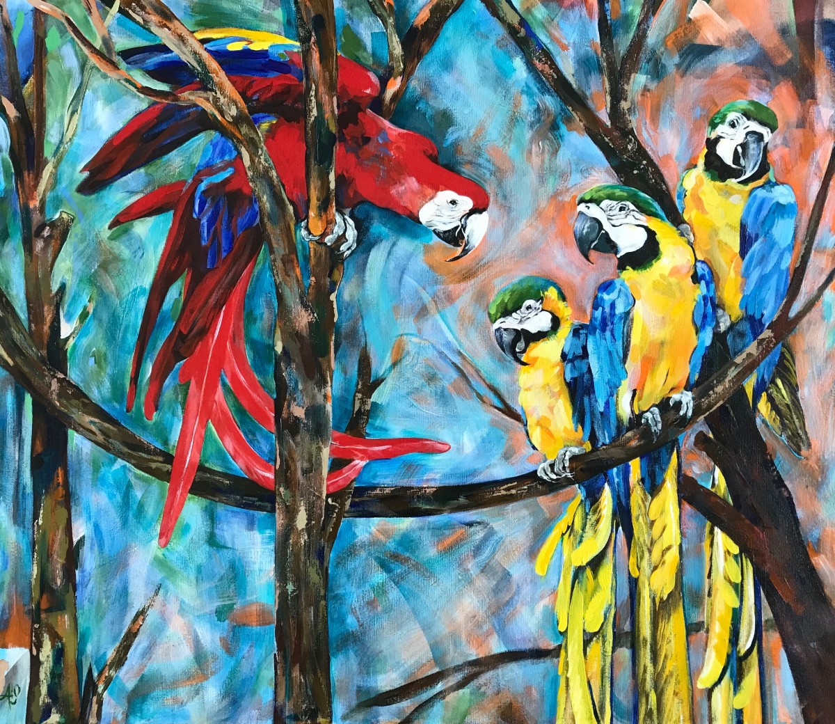The Company (Macaws) by Anna Iris Graham 