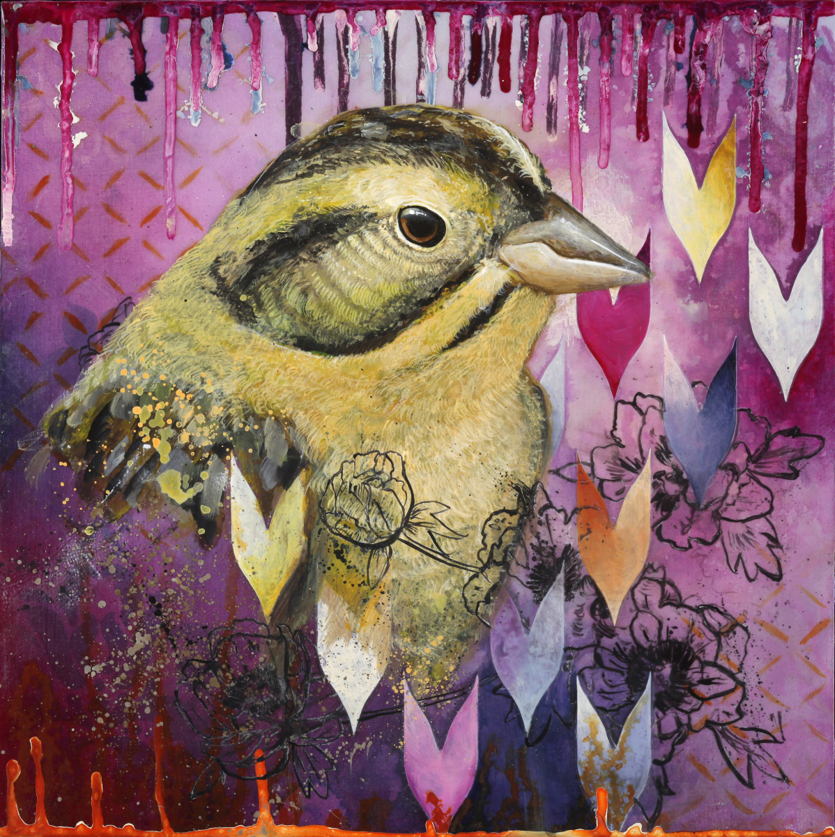 Abundance and Loss (Yellow-breasted Bunting) by Josh Coffy and Heather Robinson 