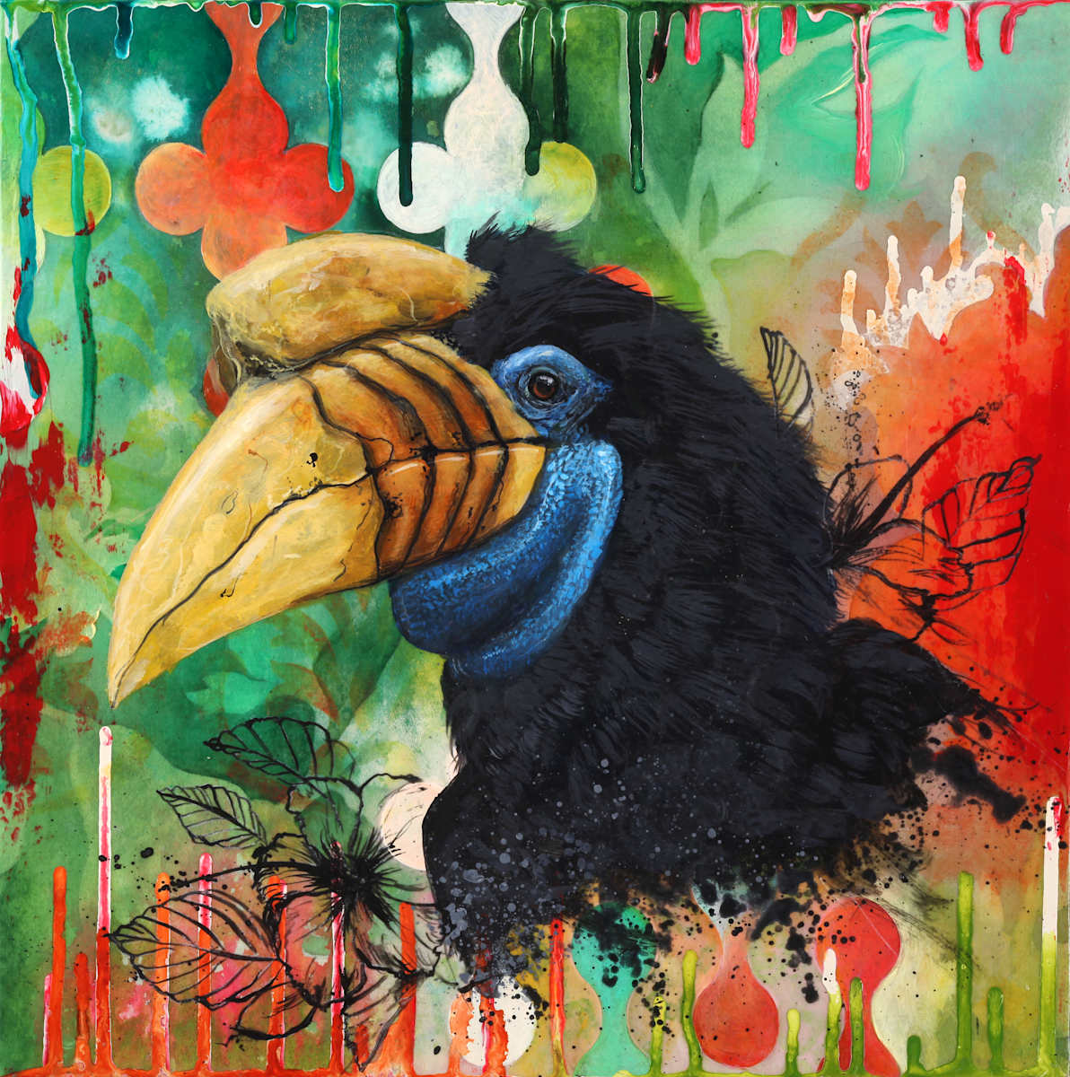 Mist and Shadow (Knobbed Hornbill) by Josh Coffy and Heather Robinson, Image 1.