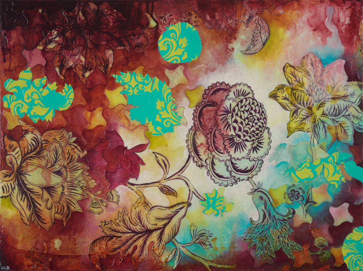 Houndstooth Floral 1 by Heather Robinson 