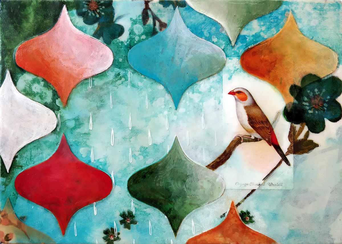 Orange-cheeked Waxbill by Heather Robinson 