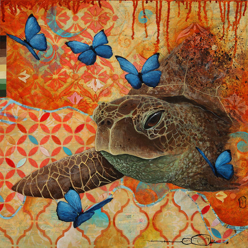 Quiet Migration (Hawksbill Sea Turtle) by Josh Coffy and Heather Robinson, Image 1.