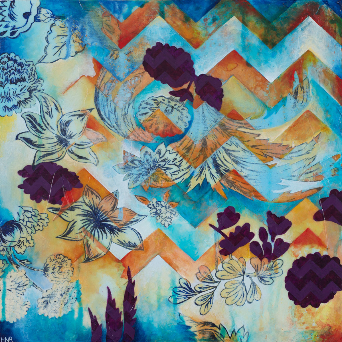 Zigzag Floral 1 by Heather Robinson 