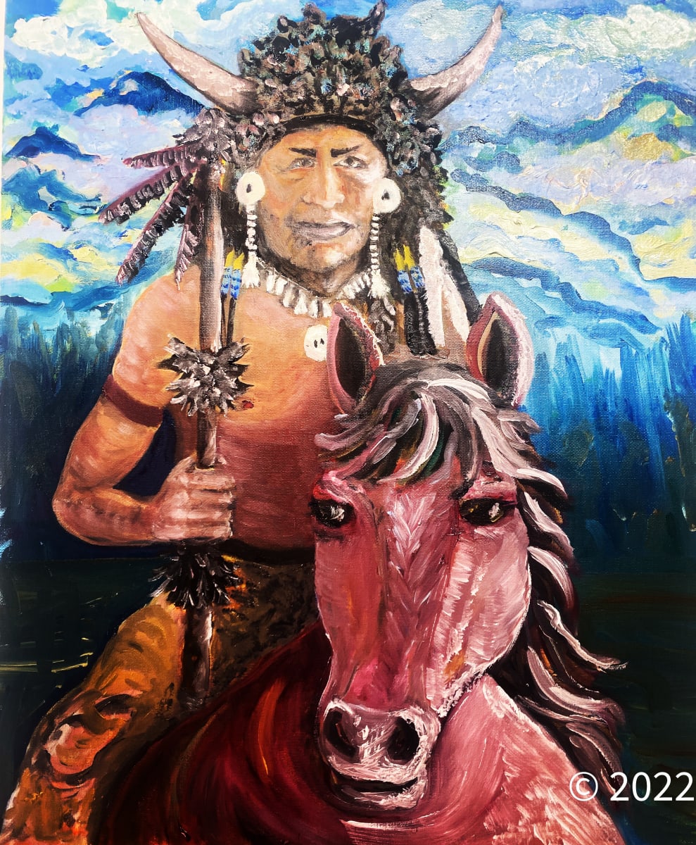Tatanga Mani Print by Caron McBride  Image: Tatanga Mani "The Peacemaker"