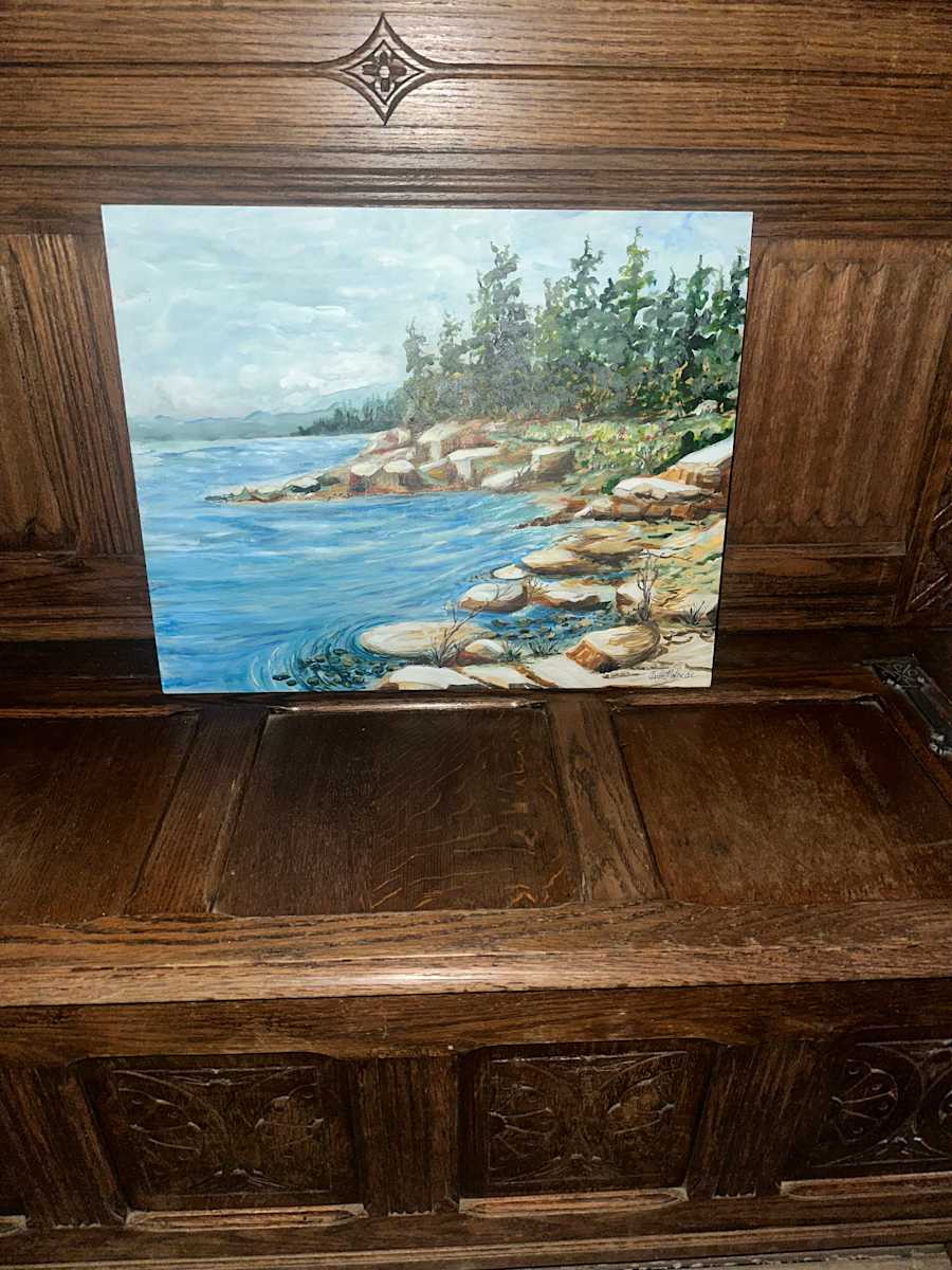 Whispers From The Rocky Lake by Caron McBride  Image: Outside under low light conditions with a flash.
