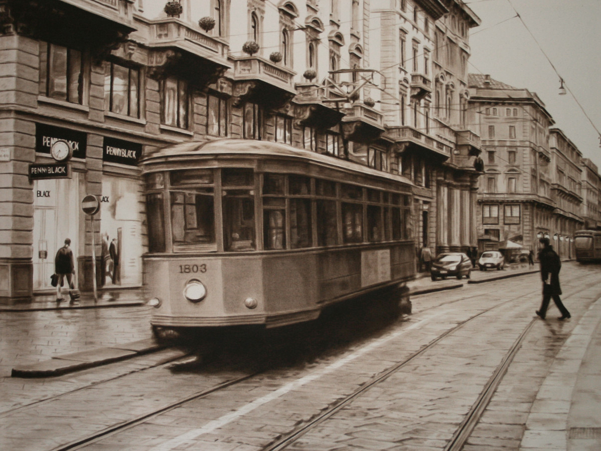 Trolley in Milan by Carol L. Acedo 