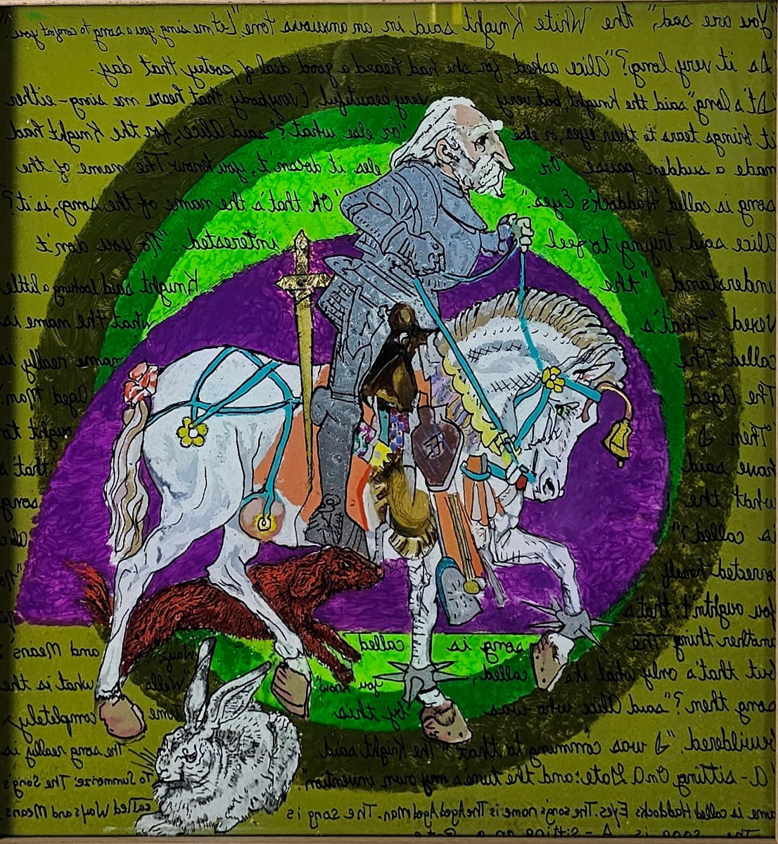Equestrian Enigma by Debi Slowey-Raguso  Image: The White Knights reverse riddles on horseback.