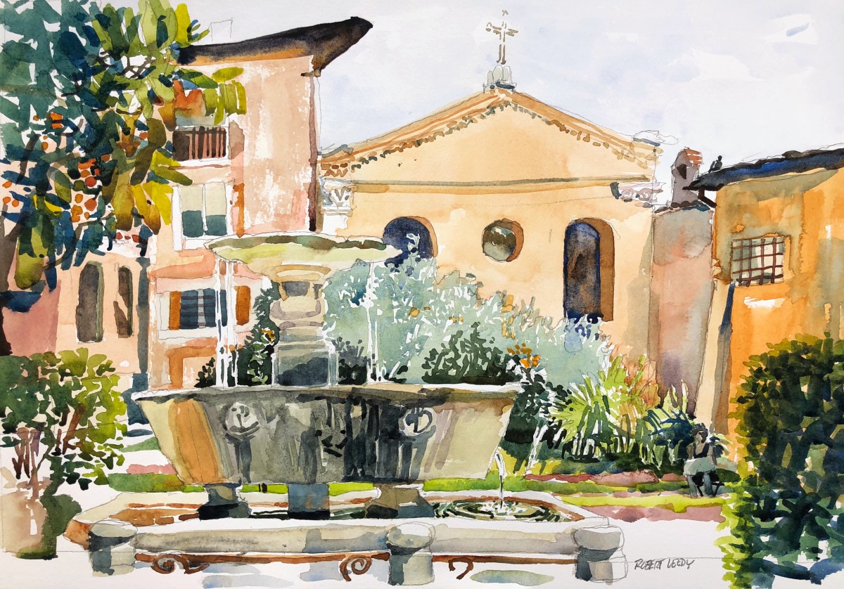 "Fountain at Ospedale Nuovo Regina Margherita, Rome" by Robert H. Leedy 