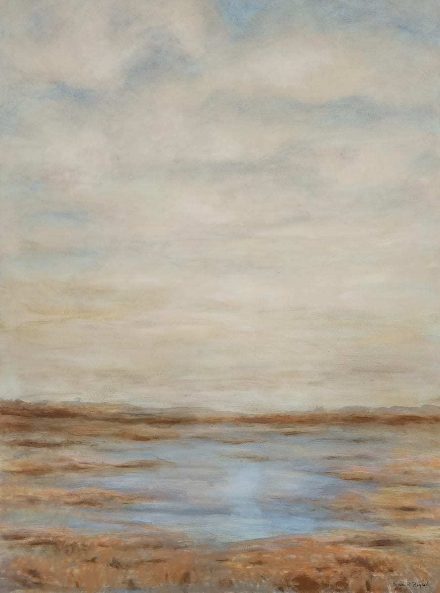 Tranquil Shoreline by Susan Bryant  Image: Peace and serenity are the subjects of this large painting. 