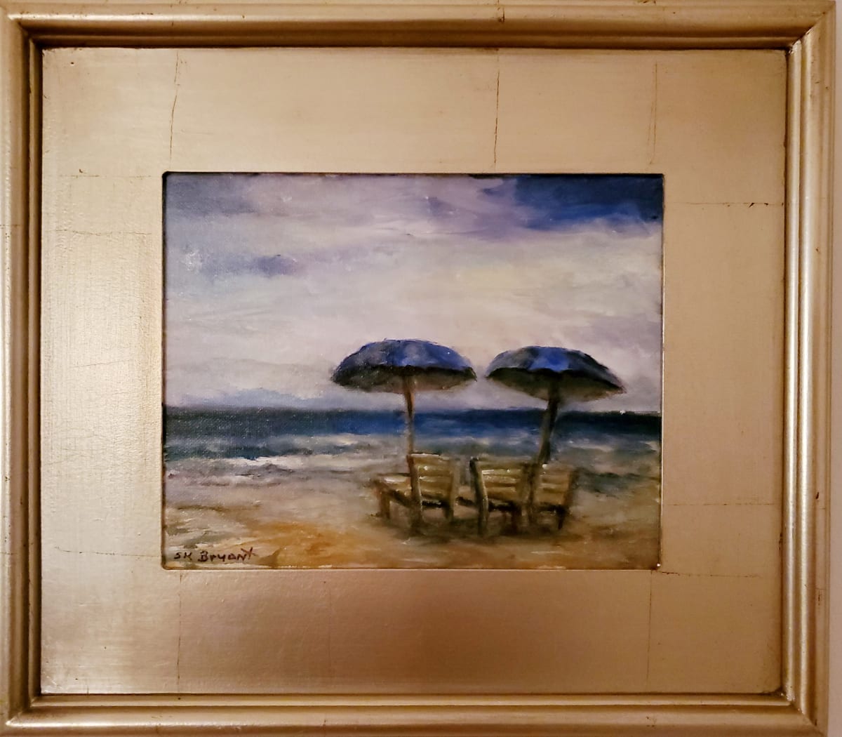 Two Umbrellas (SOLD) by Susan Bryant  Image: End of summer at Isle of Palms, South Carolina