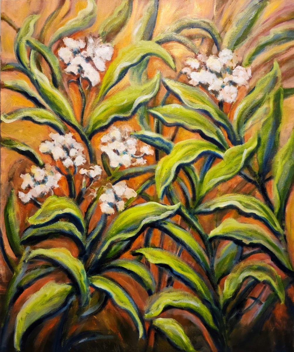 White Ginger (SOLD) by Susan Bryant  Image: This painting was made after the artist visited Brookgreen Gardens located in Pawleys Island, South Carolina in September, 2022. 