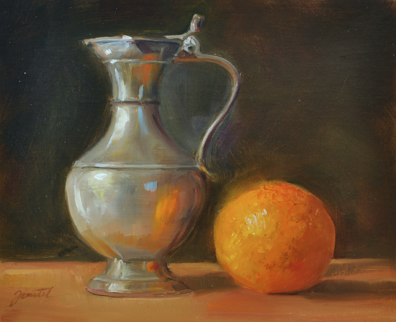 Pewter and Orange by Cynthia Feustel 