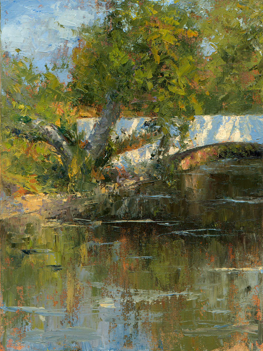 Bridge To Stillness by Jessica Falcone  Image: ©Jessica Falcone, "Bridge to Stillness", Oil on Canvas, 12" X 9"