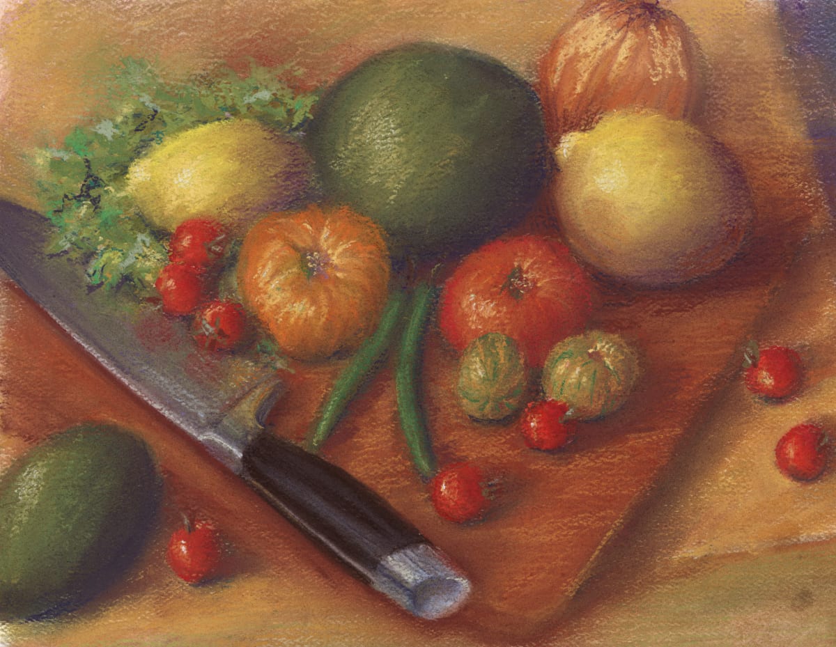Summer Salsa by Jessica Falcone  Image: ©Jessica Falcone, "Summer Salsa", Watercolor & Pastel on Paper, 11" X 14"