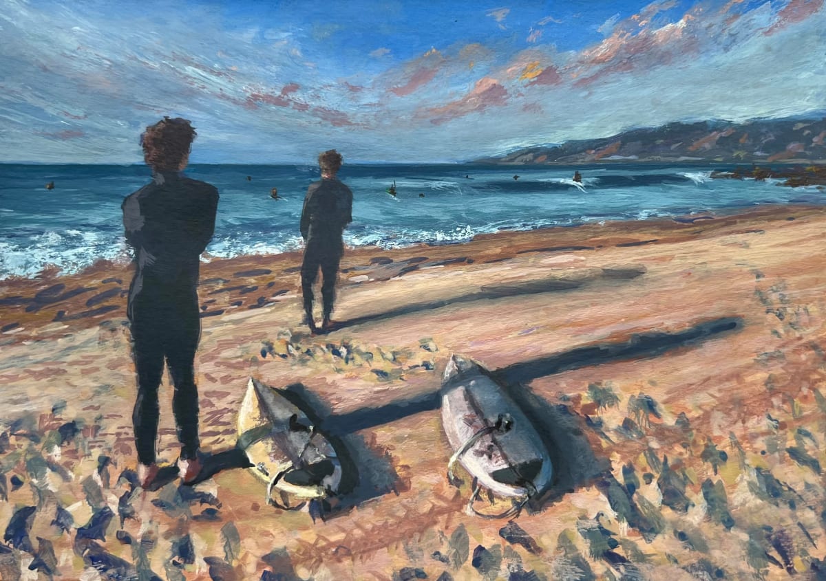 First Light- Venice, CA by Jessica Falcone  Image: ©Jessica Falcone, "First Light", Watercolor & Gouache,  5" X 7"