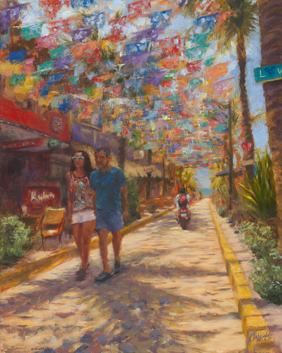 Calle de Amor ~ Sayulita, Mexico by Jessica Falcone  Image: ©Jessica Falcone, "Calle de Amor", Oil on Canvas, 20" X 16"