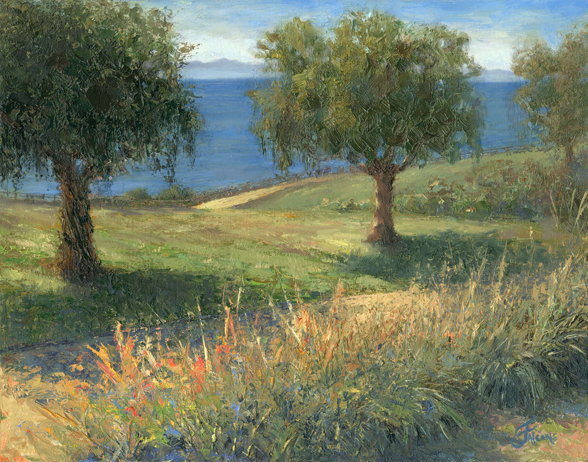 Portuguese Bend, California by Jessica Falcone  Image: ©Jessica Falcone, "Portuguese Bend, California", Oil on Canvas, 11" X 14"