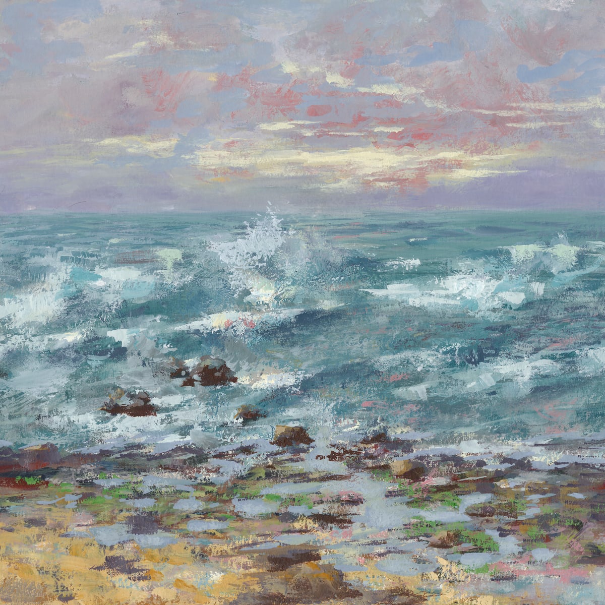 Waves of Gratitude by Jessica Falcone  Image: Plein Air painting of the North Shore waves of Kauai