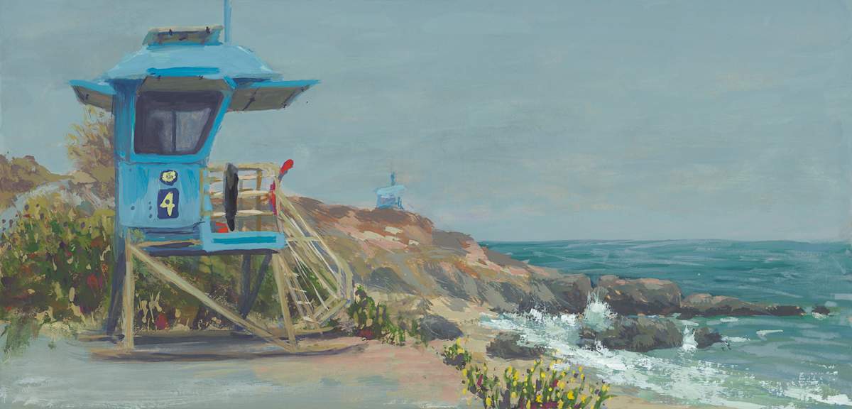 Lifeguard Station #4 by Jessica Falcone  Image: ©Jessica Falcone, "Lifeguard Station #4", Watercolor & Gouache, 4.5" X 9.25"
