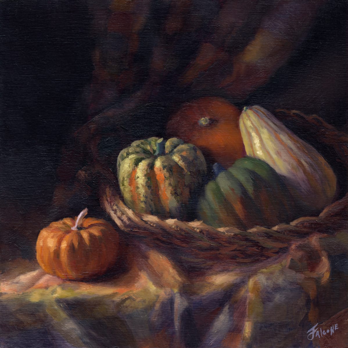 O My Gourds! by Jessica Falcone  Image: ©Jessica Falcone, "O My Gourds!", Oil on Wood Cradle, 10" X 10"