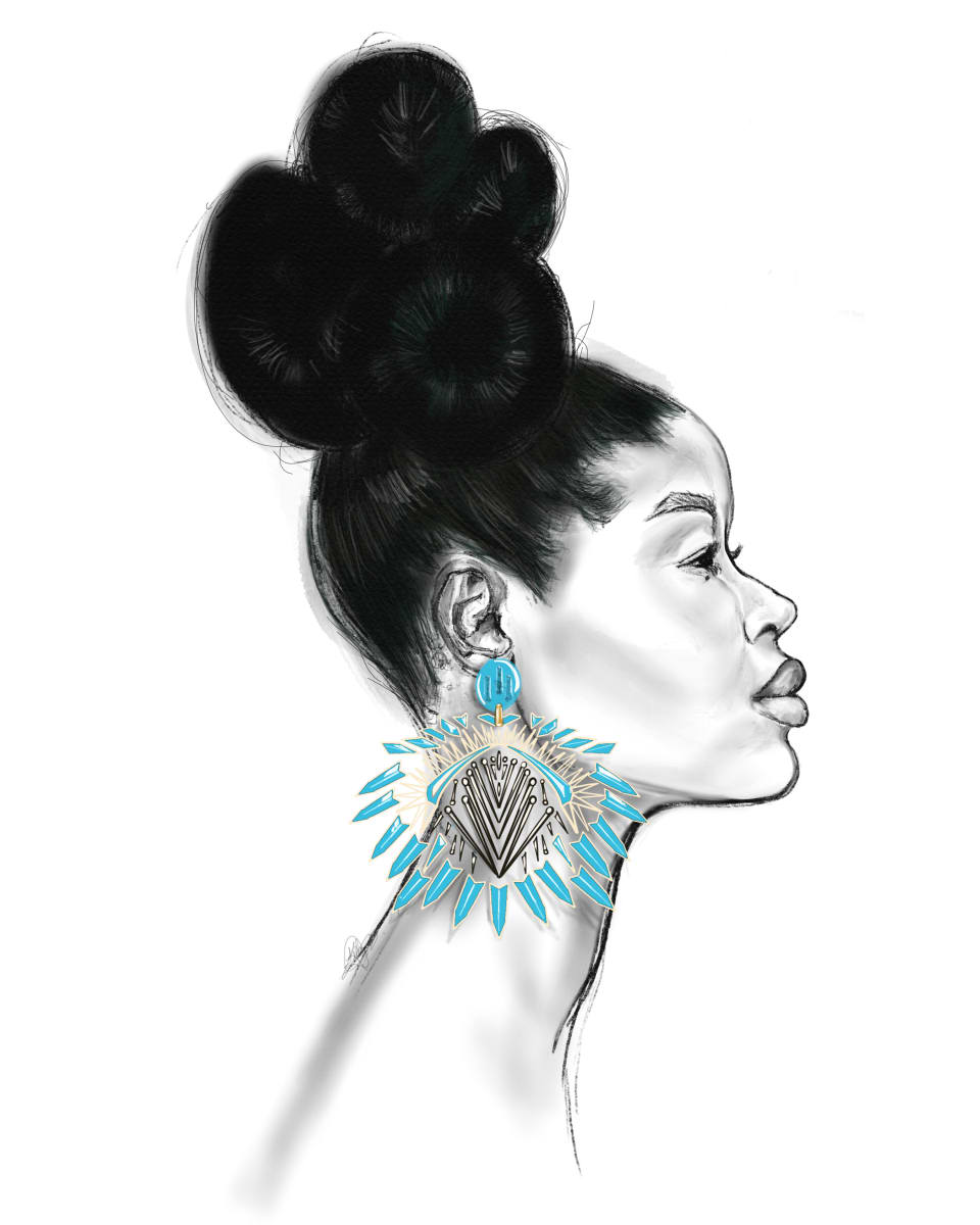 Blue Earrings by Kelly U Johnson 