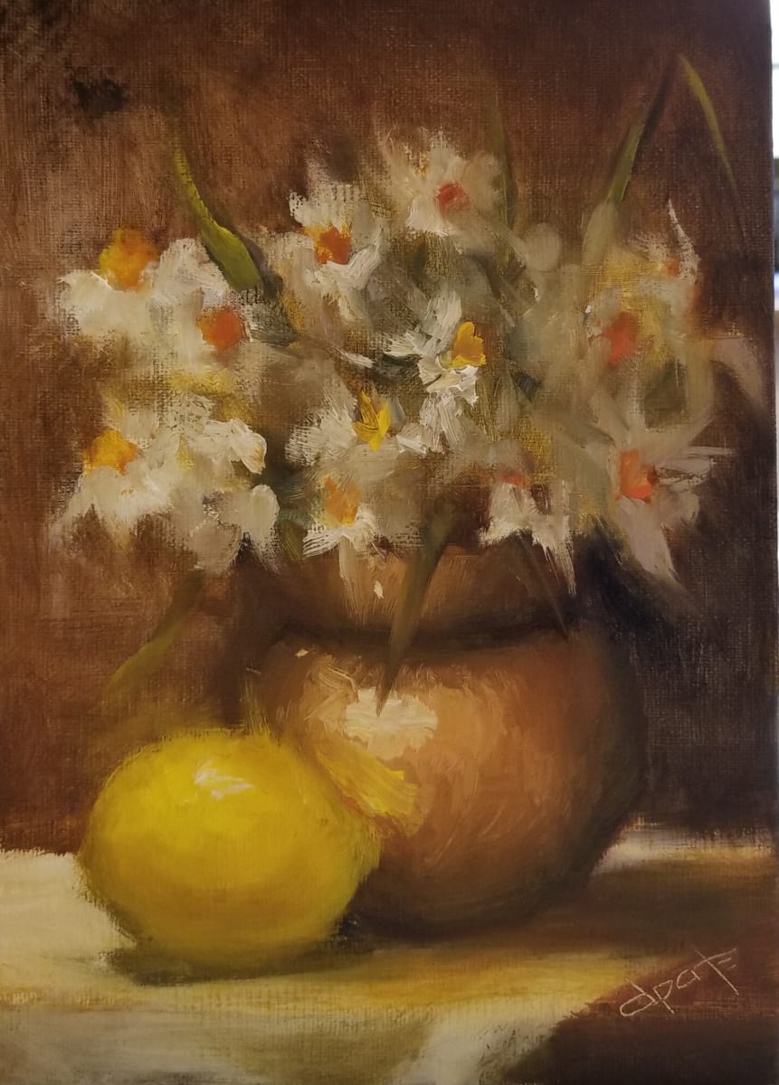 Narcissus and Lemon by Donna Pate 