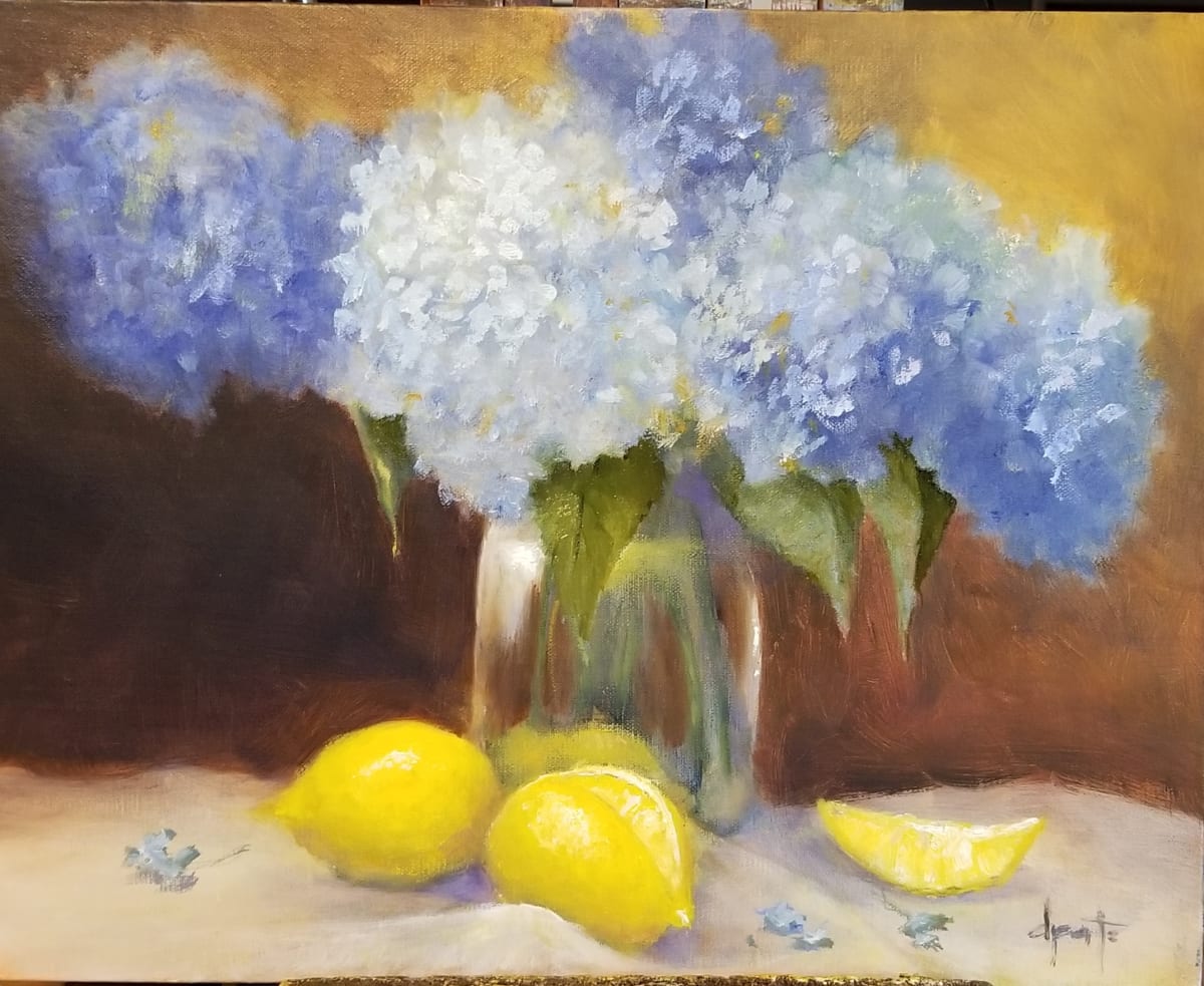 Hydrangeas and Lemons by Donna Pate 
