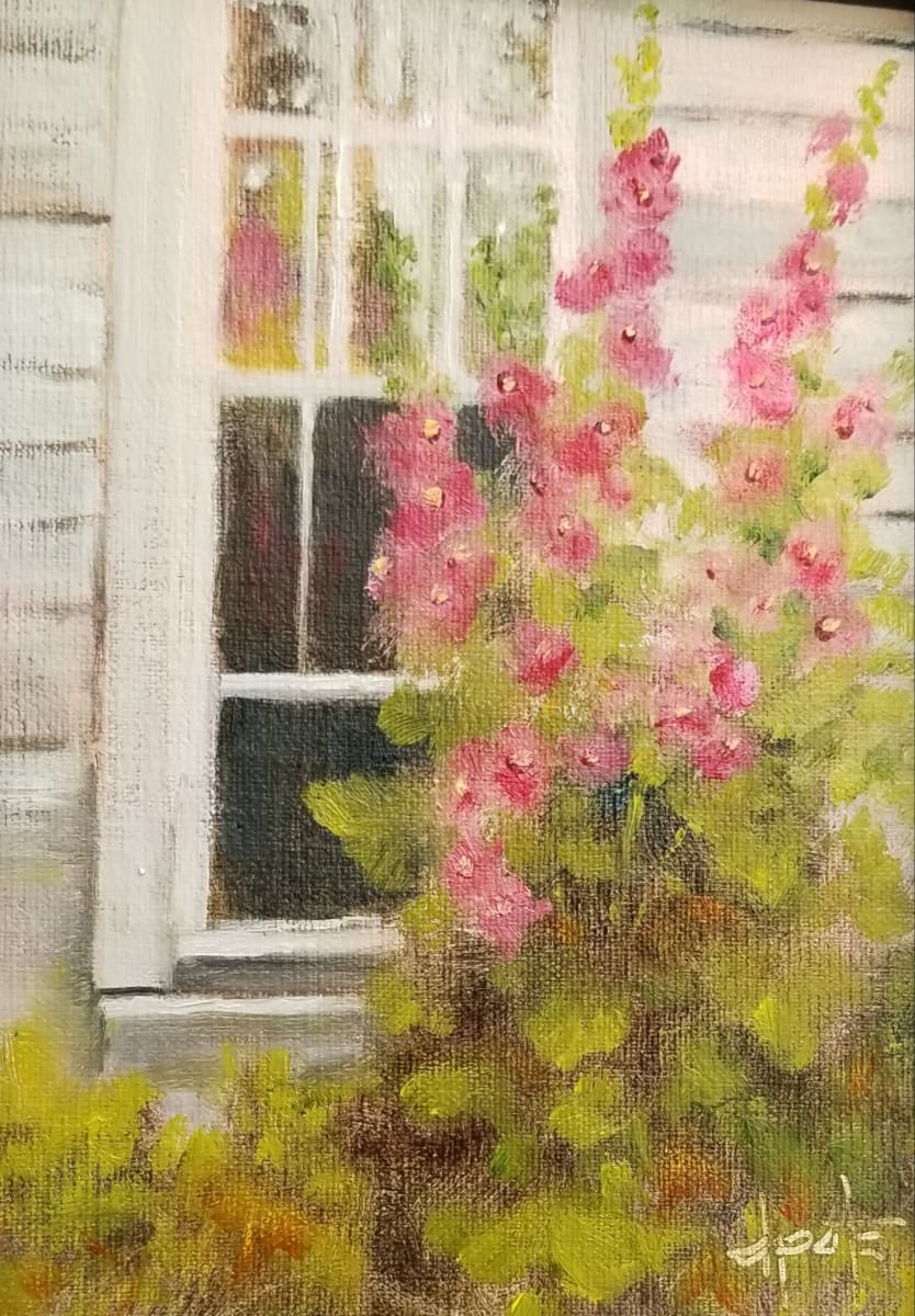 Hollyhocks by Donna Pate 