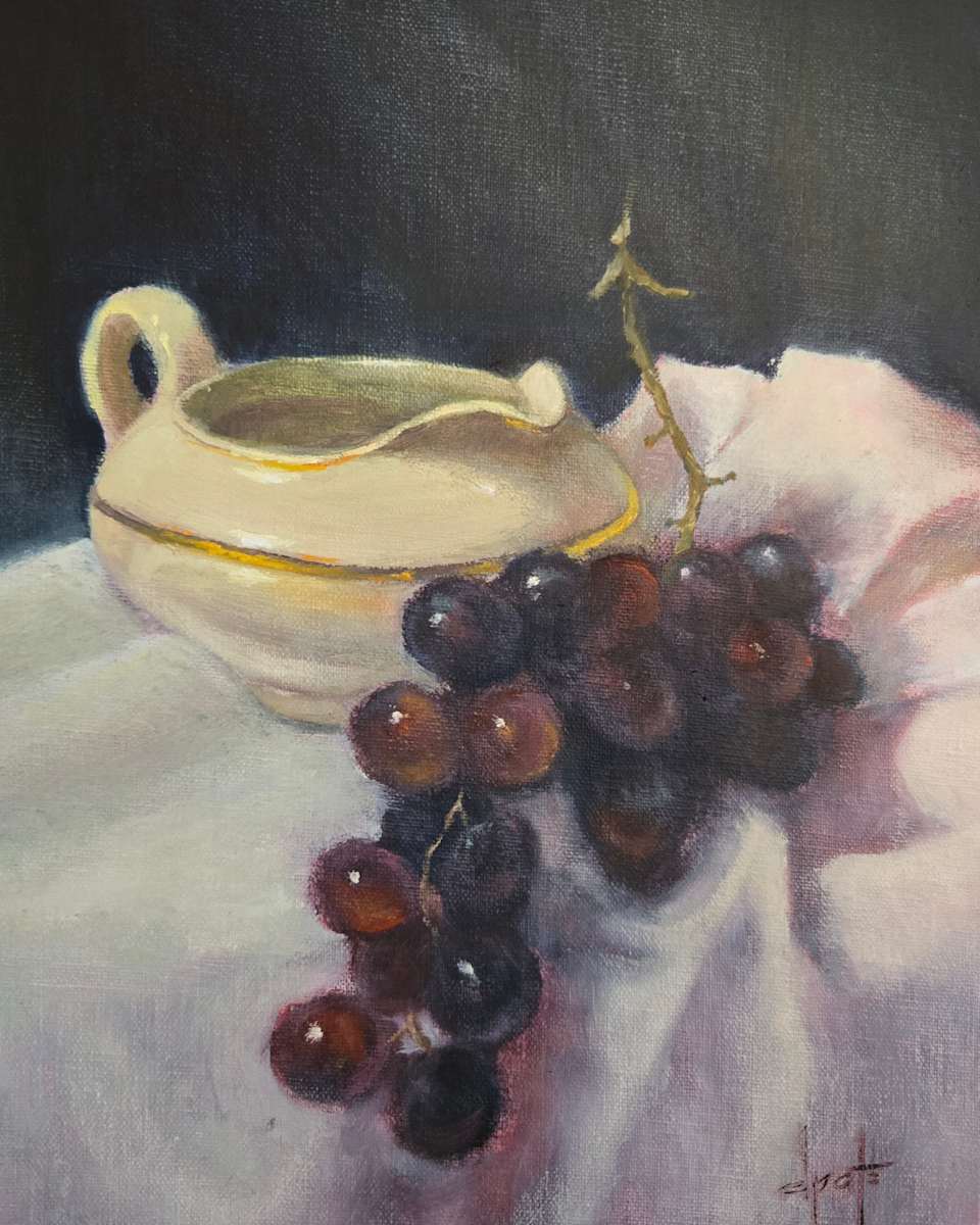Cream Pitcher with Grapes by Donna Pate 