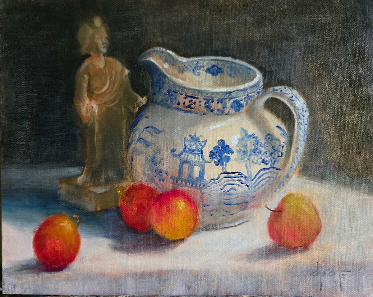 Chinese Pitcher with Plums by Donna Pate, Image 1.