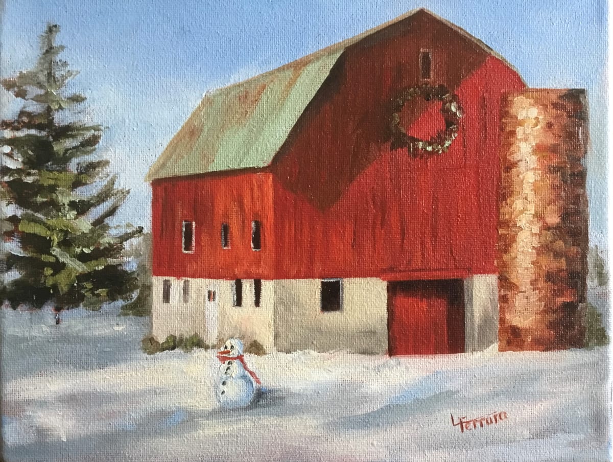 Christmas Barn by Lina Ferrara 