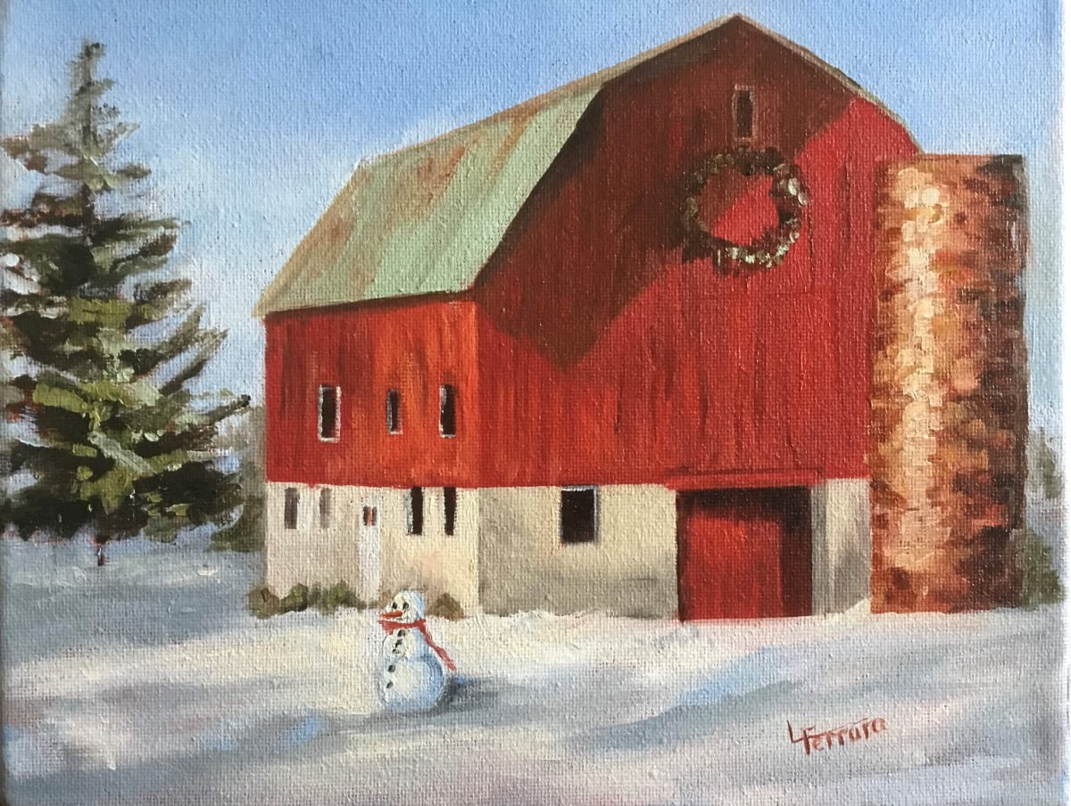 Christmas Barn by Lina Ferrara 