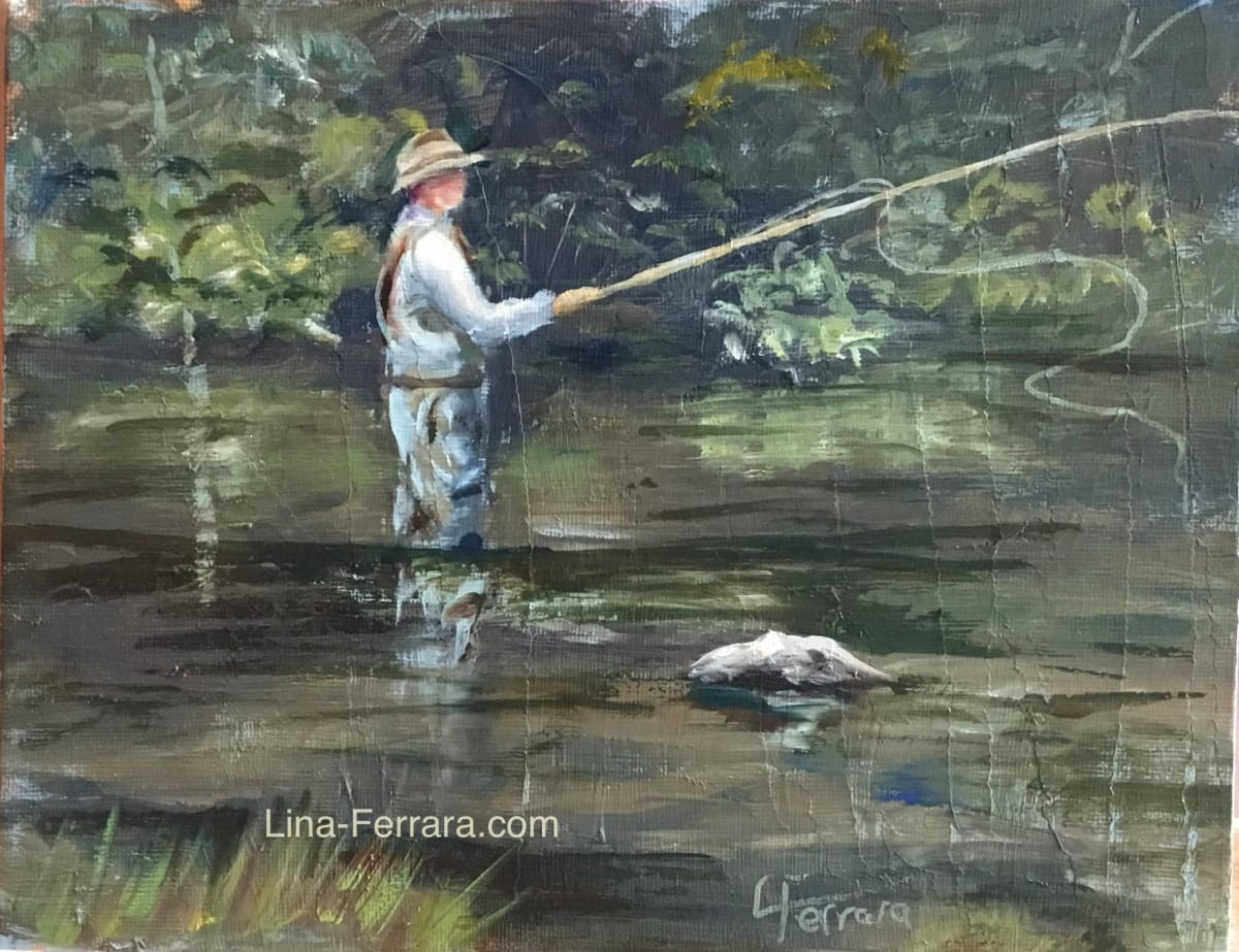 Trout Fishing by Lina Ferrara 