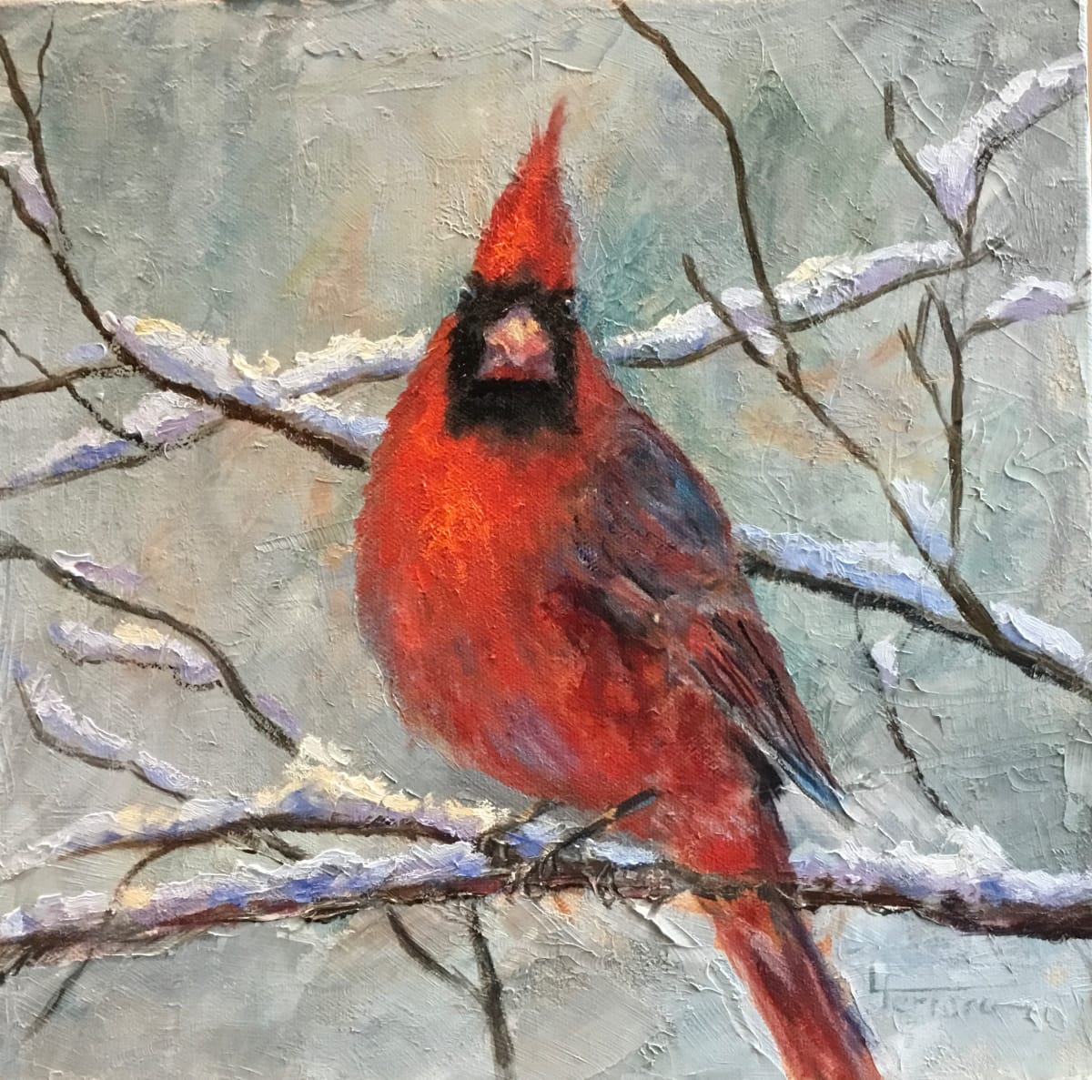 Northern Cardinal by Lina Ferrara 