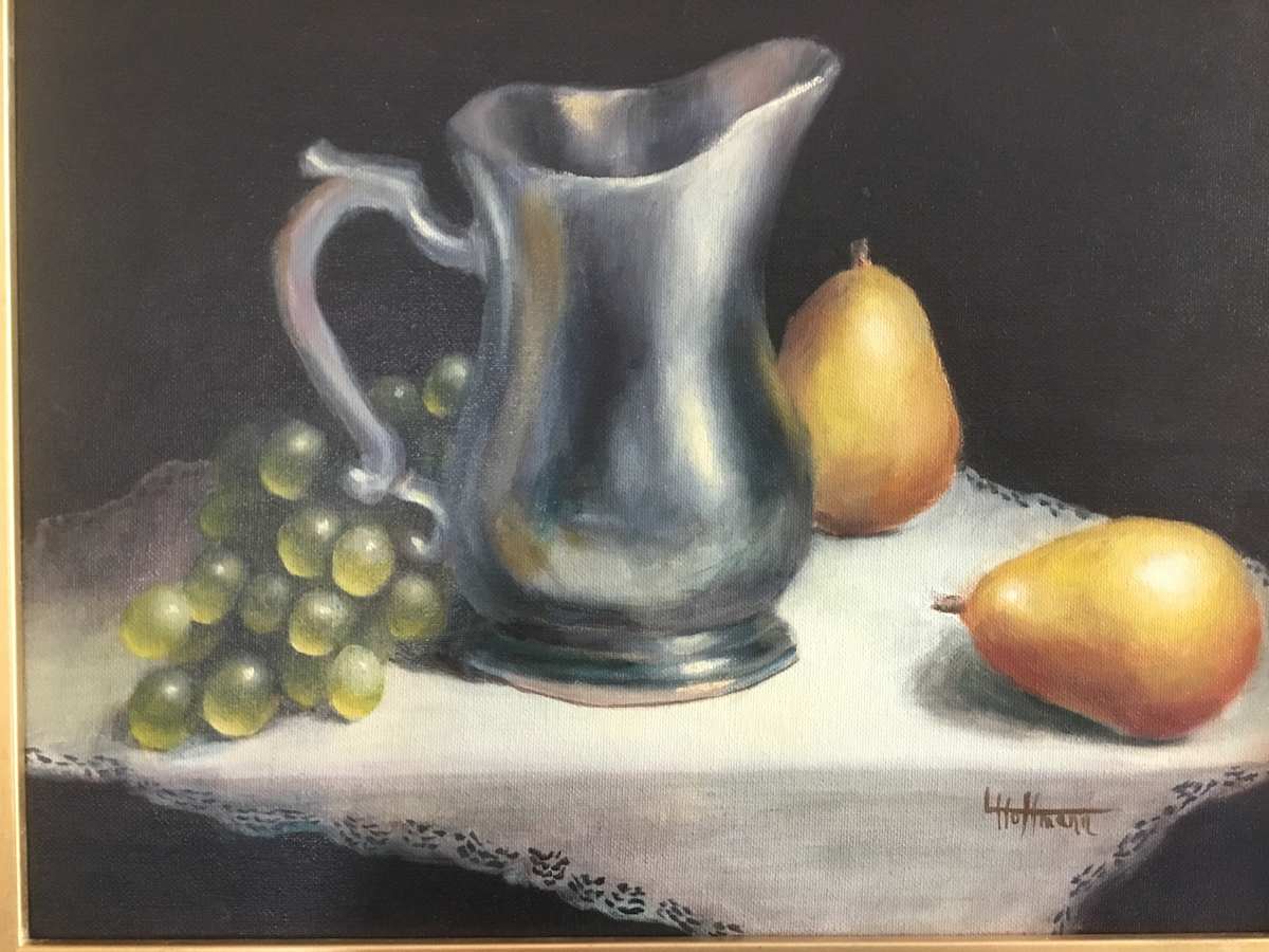 Pewter and Grapes by Lina Ferrara, Image 1.