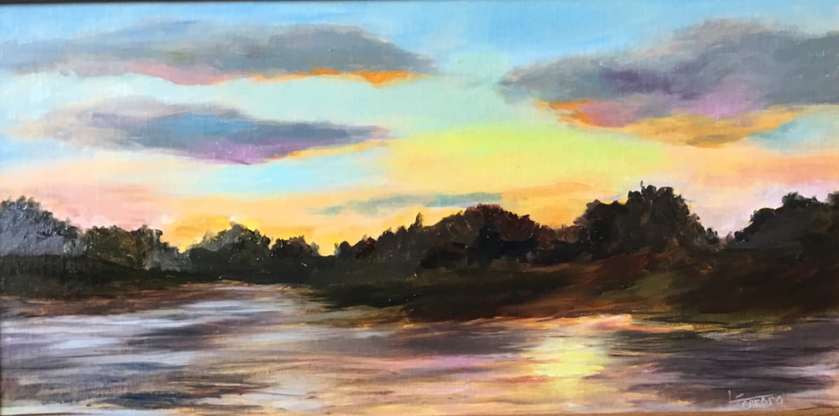 Sunset at Blue Marsh by Lina Ferrara 