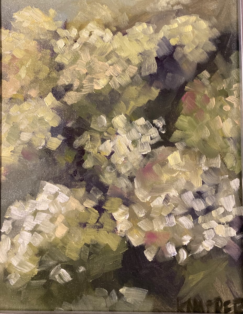 Green Hydrangeas by Mary Kamerer Impressionist Painting 