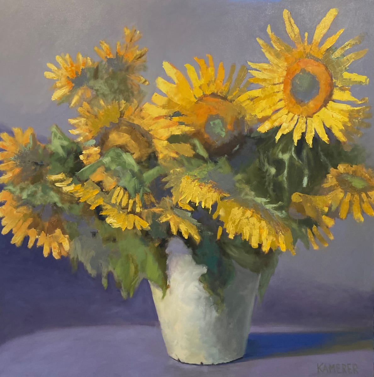 Sunflowers in Abundance by Mary Kamerer Impressionist Painting 