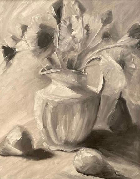 Poppy Value Study by Mary Kamerer Impressionist Painting 